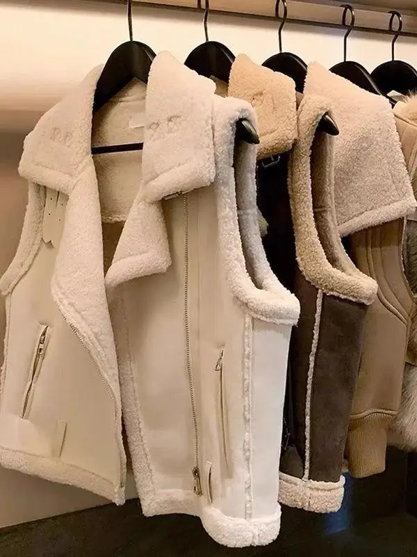 Thiened Fce Lined Lamb Fur Vest Motorcycle ort Jaet Inteated Leather And Fur Casual Sle Zipper Closure Women's O...
Thiened Fce Lined Lamb Fur Vest Motorcycle ort Jaet Inteated Leather And Fur Casual Sle Zipper Closure Women's O...