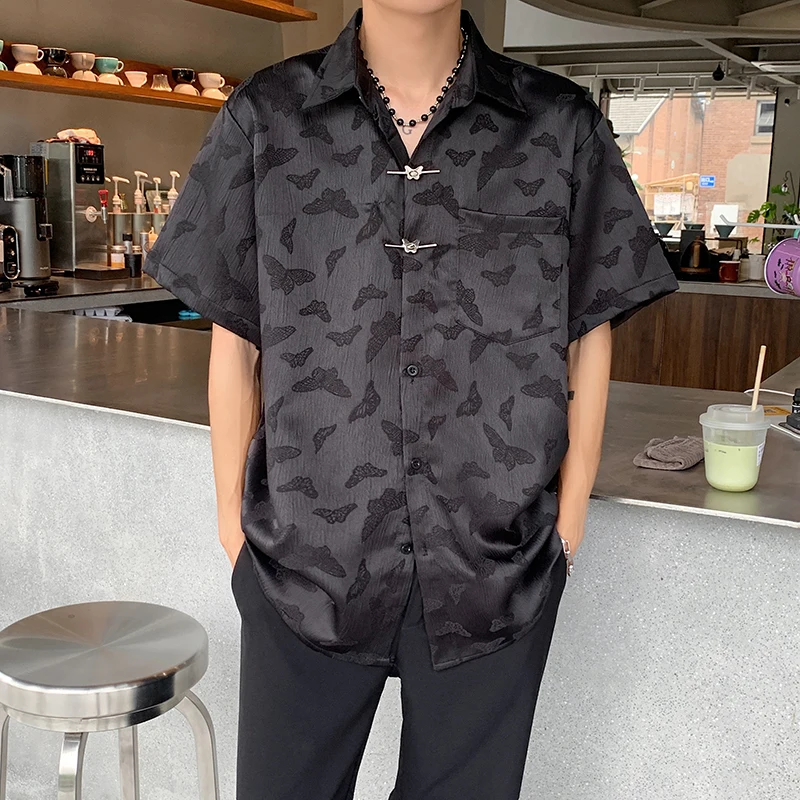 2023 Chinese Style Top Fashionable Summer Satin Shirts For Mens Stylish Clothing Silk Smooth Blouse Japanese Streetwear Black
2023 Chinese Style Top Fashionable Summer Satin Shirts For Mens Stylish Clothing Silk Smooth Blouse Japanese Streetwear Black
