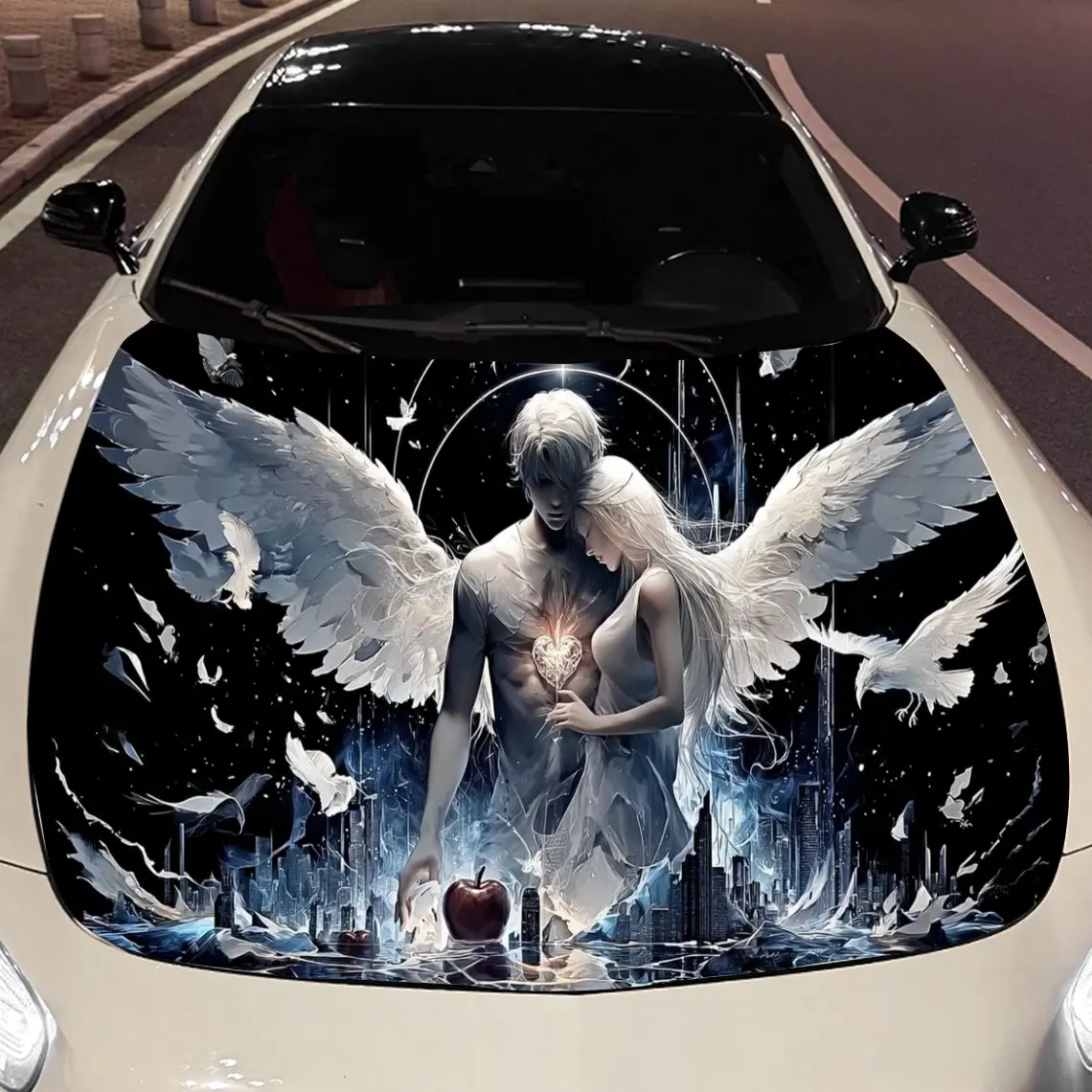 White-Winged Angel Lovers Car Vinyl Wrap, PVC Material Waterproof Car Hood Sticker, Self-Adhesive Scratch-Resistant Stickers for
White-Winged Angel Lovers Car Vinyl Wrap, PVC Material Waterproof Car Hood Sticker, Self-Adhesive Scratch-Resistant Stickers for