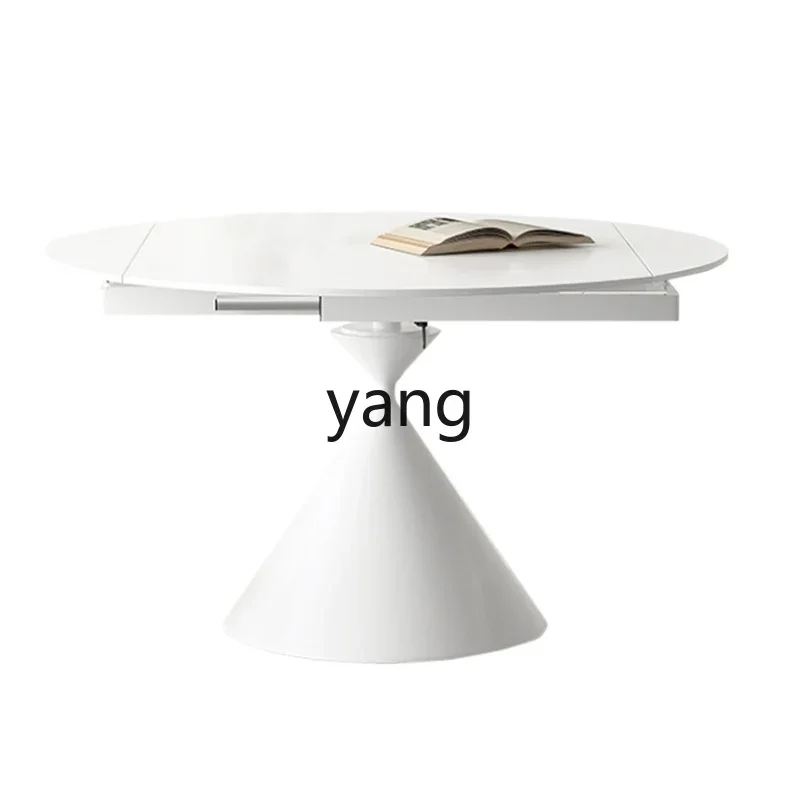 CX pure white matte rock slab dining table rotating telescopic folding Chinese dual-purpose
CX pure white matte rock slab dining table rotating telescopic folding Chinese dual-purpose
