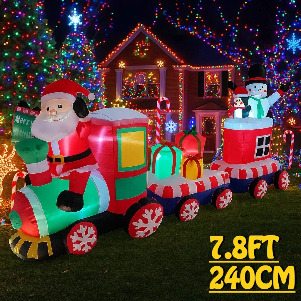 7.8FT Santa Claus Train Inflatable Christmas Decorations Xmas Ornaments Lights Home Yard Holiday Party Outdoor Holiday Decor Toy
7.8FT Santa Claus Train Inflatable Christmas Decorations Xmas Ornaments Lights Home Yard Holiday Party Outdoor Holiday Decor Toy