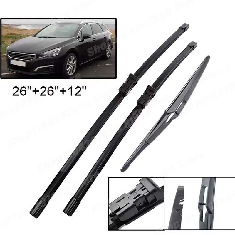 Wiper Front & Rear Wiper Blades Set For Peugeot 508 SW MK1 2010 - 2018 Windshield Windscreen Window Brushes 26"+26"+12"
Wiper Front & Rear Wiper Blades Set For Peugeot 508 SW MK1 2010 - 2018 Windshield Windscreen Window Brushes 26"+26"+12"