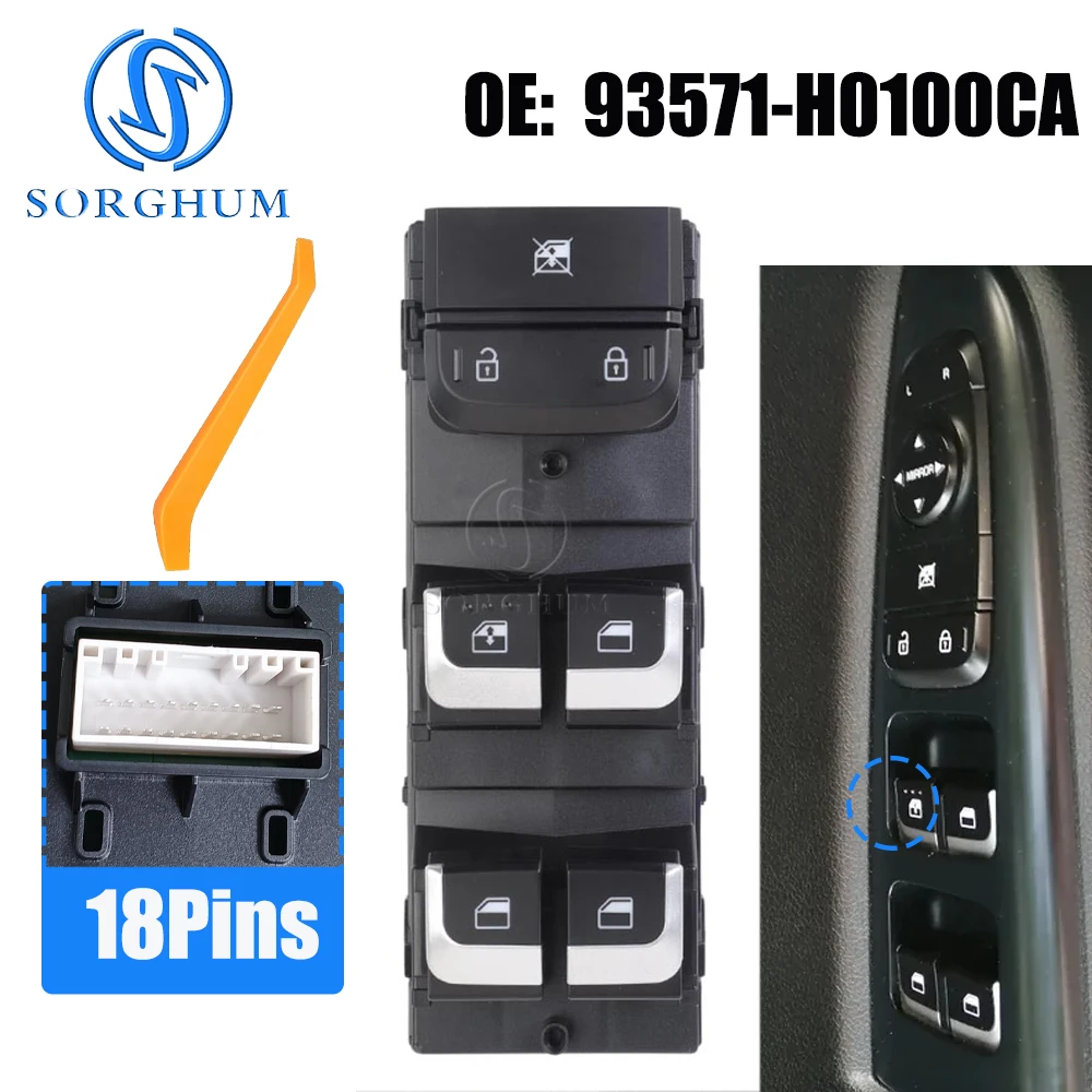 Front Left Driver Side Electric Power Window Control Switch For Kia Rio 2017 2018 2019 2020 2021 2022 93571-H0100CA 93571H0100
Front Left Driver Side Electric Power Window Control Switch For Kia Rio 2017 2018 2019 2020 2021 2022 93571-H0100CA 93571H0100
