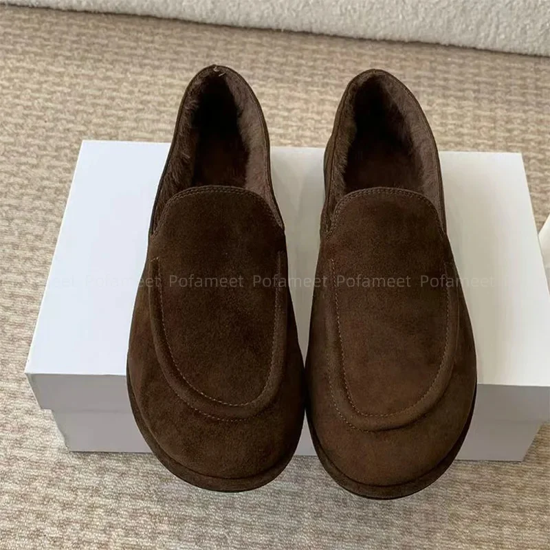 New Women Suede Leather Loafers Comfortable Round Toe Casual Shoes Flat Shoes Plush Warm High Quality Winter Walking Shoes
New Women Suede Leather Loafers Comfortable Round Toe Casual Shoes Flat Shoes Plush Warm High Quality Winter Walking Shoes