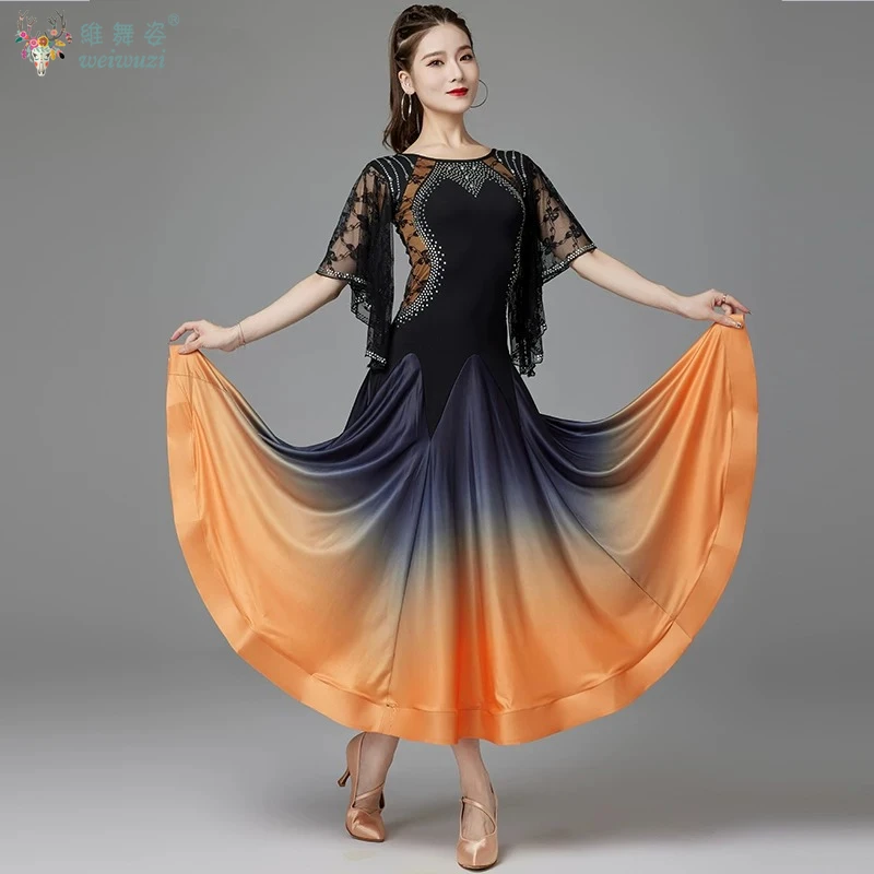 Modern Dancing Performance Costumes Women's Waltz Dance Hall Competition Costumes Ballroom Dance Big Swing Gradient Dresses
Modern Dancing Performance Costumes Women's Waltz Dance Hall Competition Costumes Ballroom Dance Big Swing Gradient Dresses