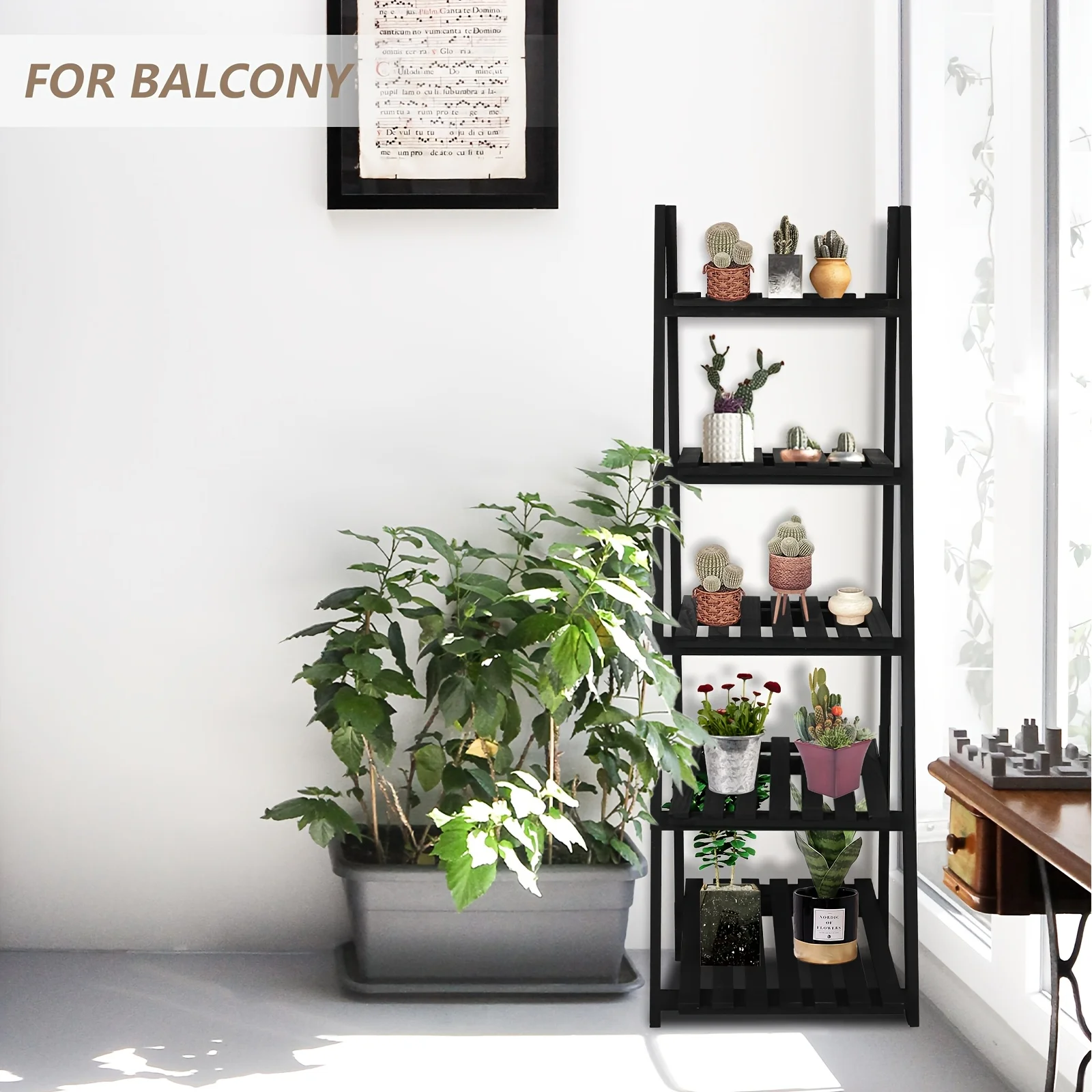5 Tier Wooden Ladder Shelf | Freestanding Hardwood Storage Rack for Balcony, Window, Garden, Living Room, Patio
5 Tier Wooden Ladder Shelf | Freestanding Hardwood Storage Rack for Balcony, Window, Garden, Living Room, Patio