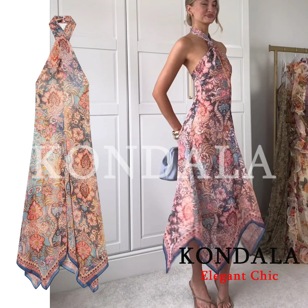KONDALA Women Trendy Beach Print Halter Dress Backless Sleeveless Long Dress New Fashion 2026 Spring Summer Holiday Cute Dress
KONDALA Women Trendy Beach Print Halter Dress Backless Sleeveless Long Dress New Fashion 2026 Spring Summer Holiday Cute Dress