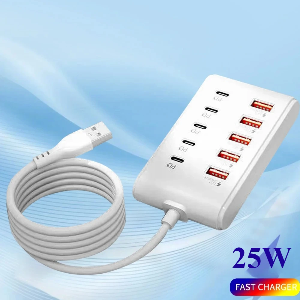 10-Port USB Charger Hub 66W Fast Charging Station Multi-Port USB 2.0 Data Hub Adapter for iPhone Samsung Xiaomi Desktop Charging
10-Port USB Charger Hub 66W Fast Charging Station Multi-Port USB 2.0 Data Hub Adapter for iPhone Samsung Xiaomi Desktop Charging