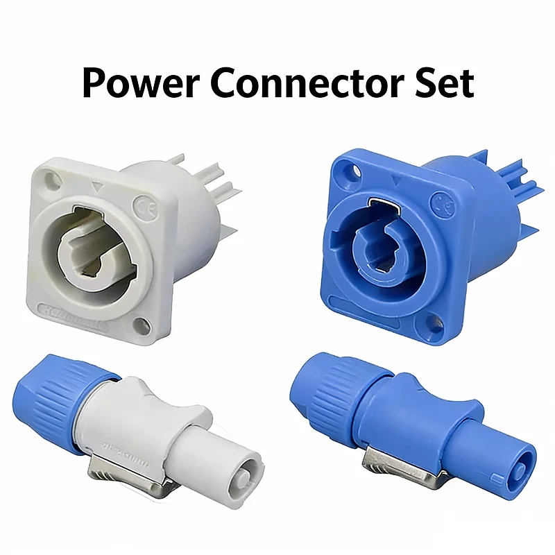 Разъемы питания Speakon NAC3FCA NAC3FCB 3-контактные, синий (вход) + белый (выход), штекер и гнездо, 20А 250В переменного тока, для светодиодного освещения
Разъемы питания Speakon NAC3FCA NAC3FCB 3-контактные, синий (вход) + белый (выход), штекер и гнездо, 20А 250В переменного тока, для светодиодного освещения