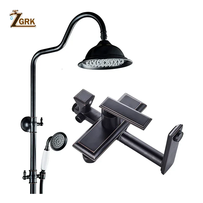 ZGRK Black Bathroom Shower Set Rainfall Shower Mixer Faucet Brass Shower System with Handshower Wall Mounted Bathtub Faucet
ZGRK Black Bathroom Shower Set Rainfall Shower Mixer Faucet Brass Shower System with Handshower Wall Mounted Bathtub Faucet
