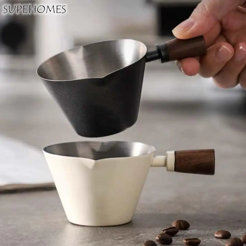 Wood Handle Coffee Measuring Cup with Scale Stainless Steel Espresso Measuring Dosing Cup Spout Unbreakable Pouring Cup Cafe
Wood Handle Coffee Measuring Cup with Scale Stainless Steel Espresso Measuring Dosing Cup Spout Unbreakable Pouring Cup Cafe