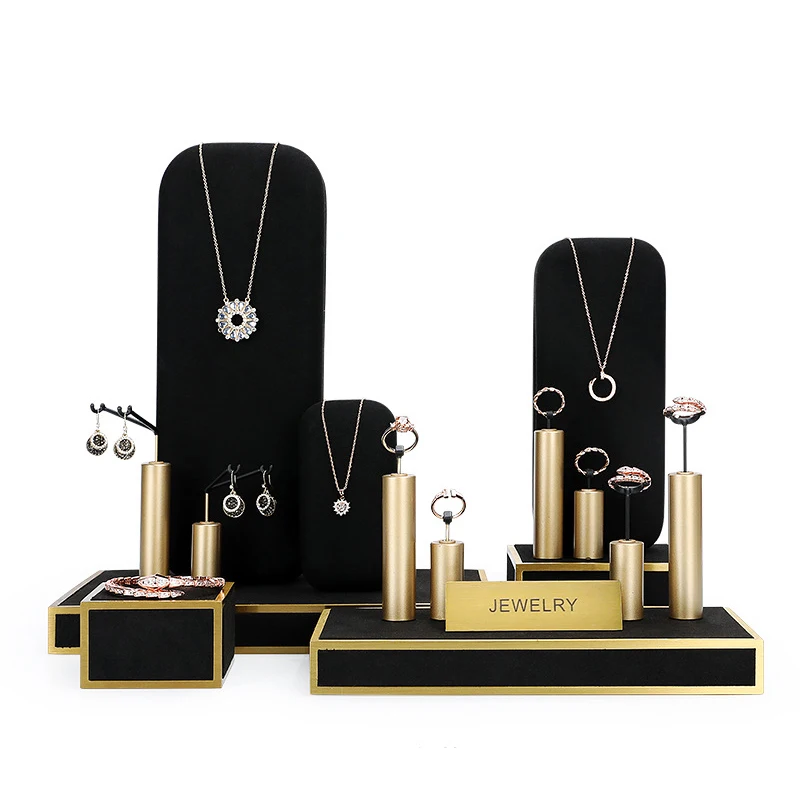 Jewelry display stand Black microfiber window light luxury necklace earrings ring jewelry display props high-end jewelry rack
Jewelry display stand Black microfiber window light luxury necklace earrings ring jewelry display props high-end jewelry rack