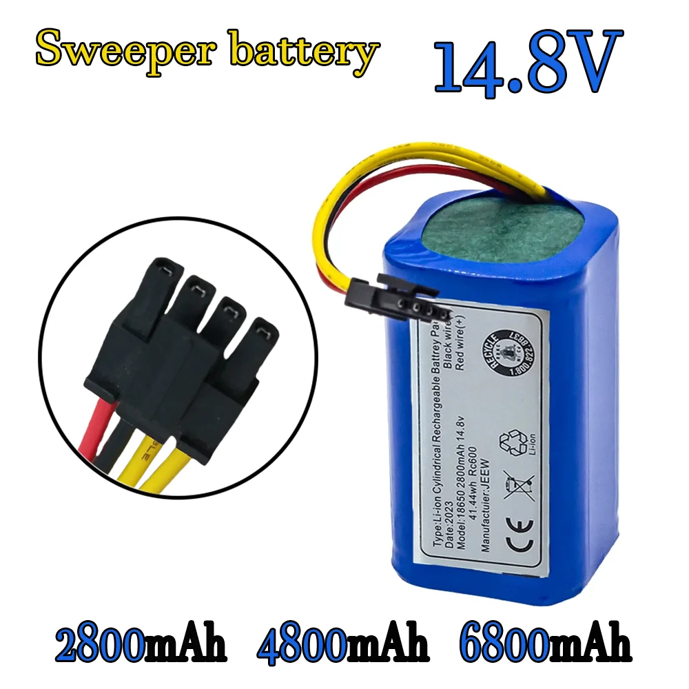 14.8V 2800mAh 4800mAh 6800mAh Li-Ion Cylindrical Rechargeable Battery Pack For Robot Sweeper Cecotec Conga 1290 1390 1490 1590
14.8V 2800mAh 4800mAh 6800mAh Li-Ion Cylindrical Rechargeable Battery Pack For Robot Sweeper Cecotec Conga 1290 1390 1490 1590