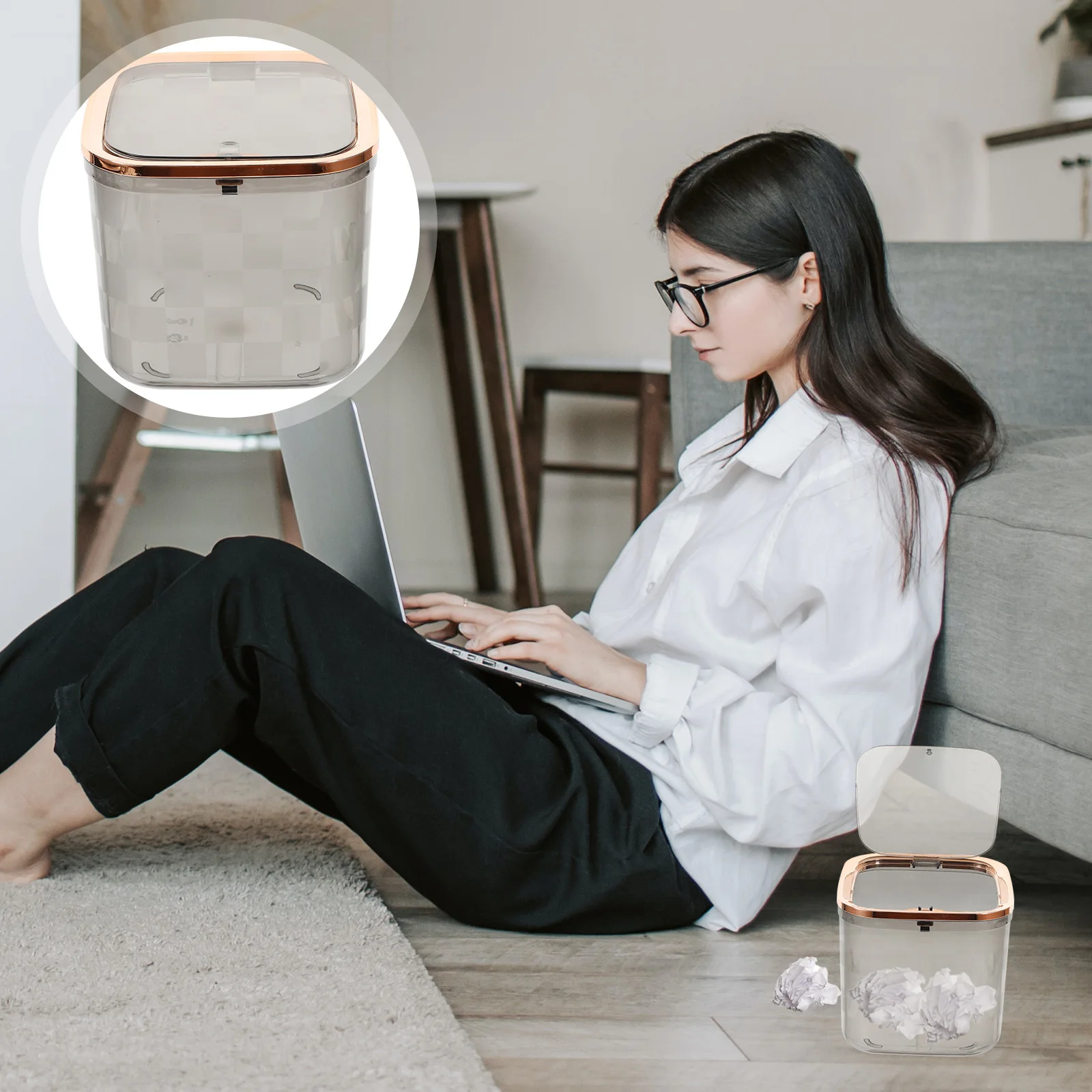 Stylish Desktop Trash Can Table Wastebasket Small Garbage Bin Bedroom Desk Portable Mini Dustbin Rounded Corner Pet Material
Stylish Desktop Trash Can Table Wastebasket Small Garbage Bin Bedroom Desk Portable Mini Dustbin Rounded Corner Pet Material