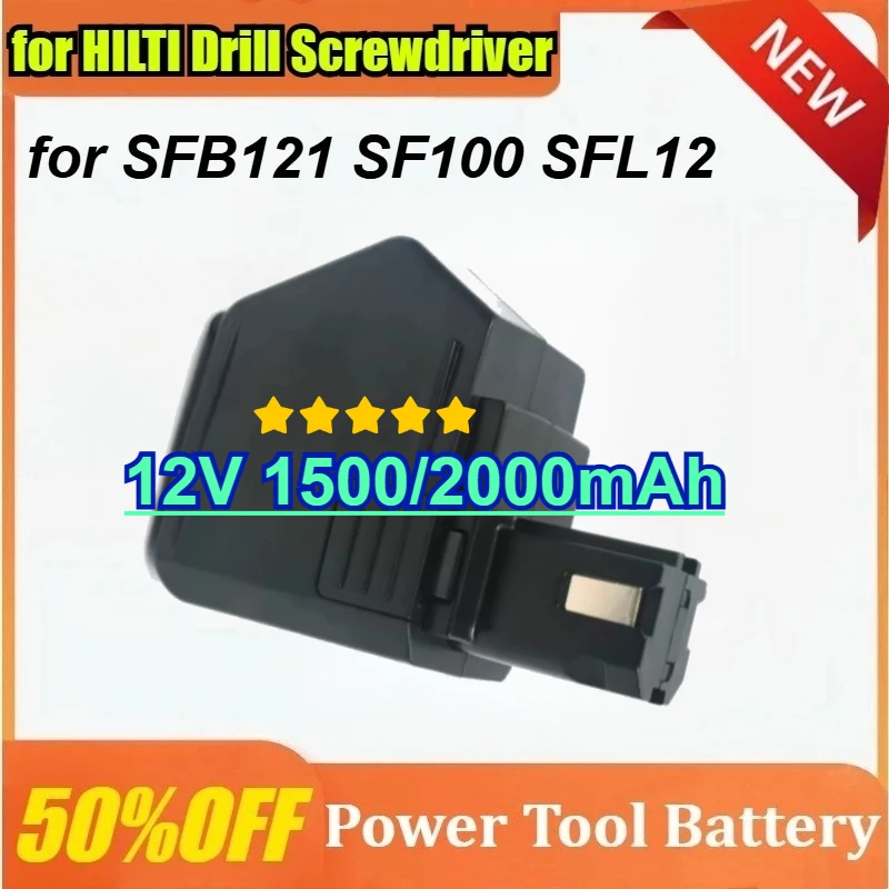 12V 1500mAh 2000mAh Ni-Cr Battery for HILTI Drill Screwdriver SF100 SFB121 SFL12 Power Tool Battery Pack
12V 1500mAh 2000mAh Ni-Cr Battery for HILTI Drill Screwdriver SF100 SFB121 SFL12 Power Tool Battery Pack