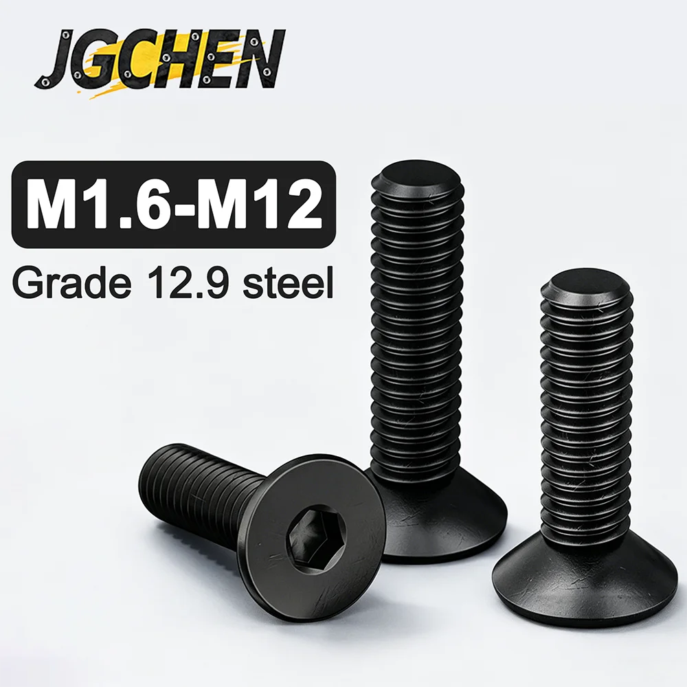 12.9 Grade Steel Hex Socket Screw M1.6-M12 Flat Head Carbon Steel Countersunk Black Hex Socket Bolts Furniture Industria Screw
12.9 Grade Steel Hex Socket Screw M1.6-M12 Flat Head Carbon Steel Countersunk Black Hex Socket Bolts Furniture Industria Screw