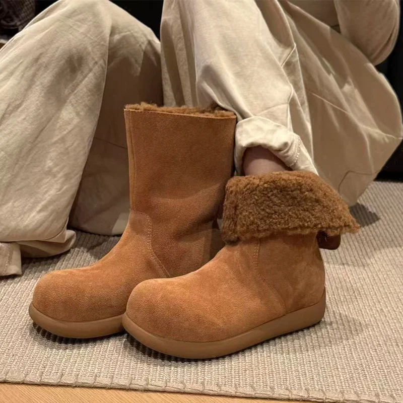 Flats Women Ankle Snow Boots Suede Casual Cotton Shoes 2025 Fashion Brand Warm Woman Boots New Comfort Dress Mujer Zapatillas
Flats Women Ankle Snow Boots Suede Casual Cotton Shoes 2025 Fashion Brand Warm Woman Boots New Comfort Dress Mujer Zapatillas