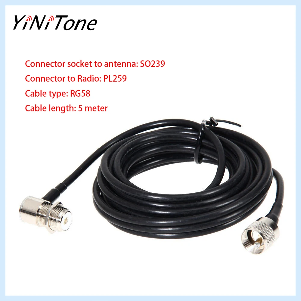 RG58 5M Extension Cable PL259 to SO239 for Kenwood TM-261 Yaesu FT-1802 FT-1807 ICOM Icom Car Radio
RG58 5M Extension Cable PL259 to SO239 for Kenwood TM-261 Yaesu FT-1802 FT-1807 ICOM Icom Car Radio