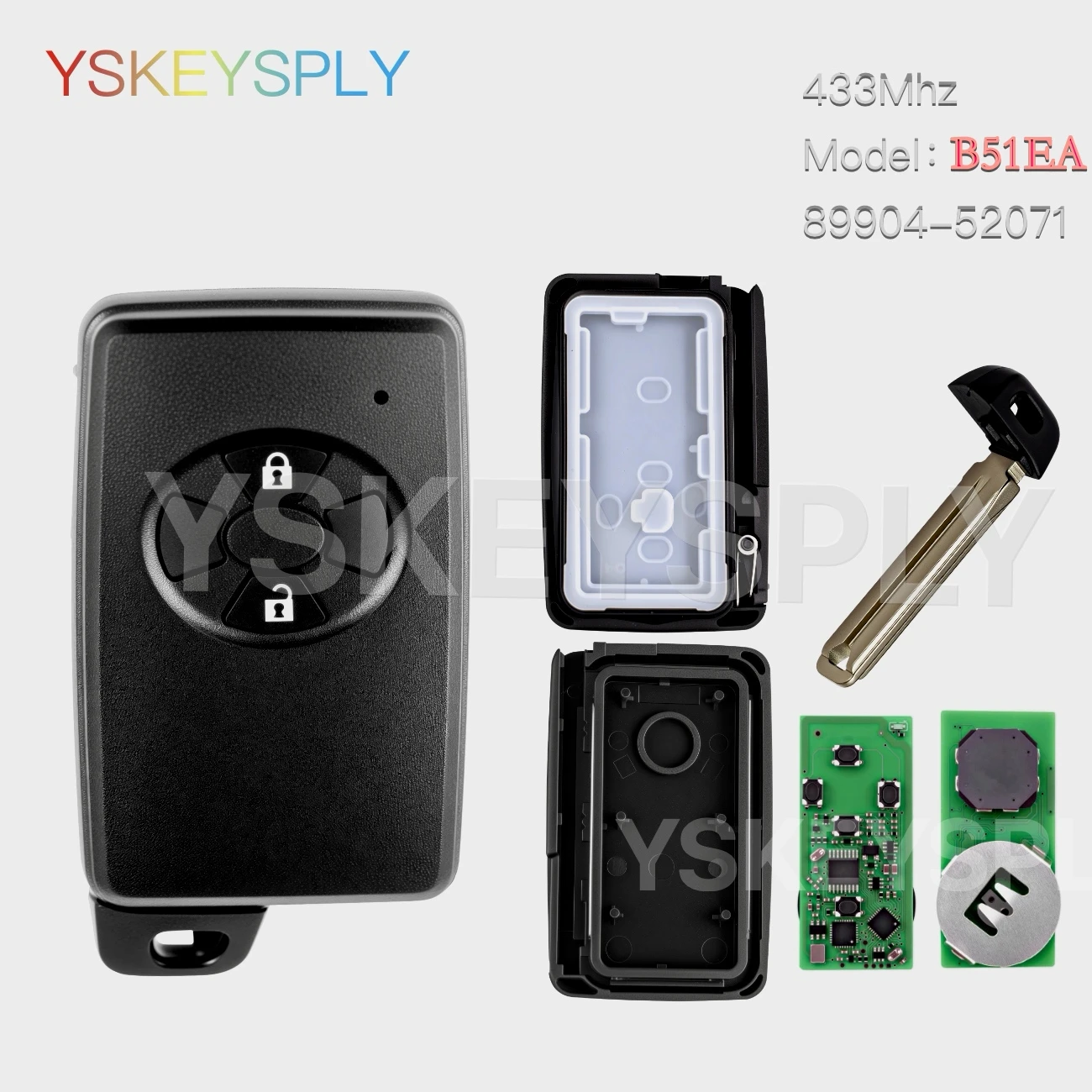 For Toyota Rav4 Yaris Corolla Auris 2006+ Car Remote Key 2 Buttons 433Mhz B51EA 89904-52071
For Toyota Rav4 Yaris Corolla Auris 2006+ Car Remote Key 2 Buttons 433Mhz B51EA 89904-52071