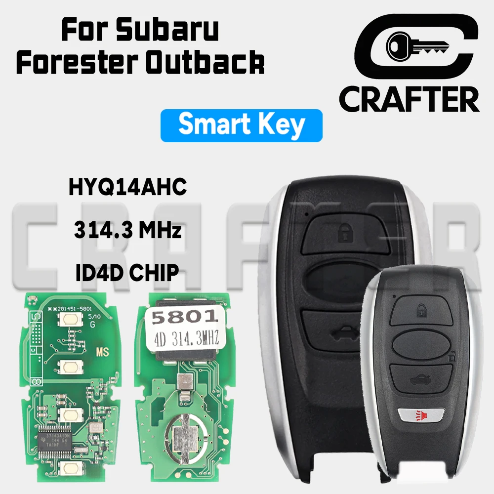 Key Crafters HYQ14AHC 314.3MHz ID 4D CHIP 5801 Smart Card Remote Key For Subaru Forester Impreza XV BRZ Legacy Keyless Go
Key Crafters HYQ14AHC 314.3MHz ID 4D CHIP 5801 Smart Card Remote Key For Subaru Forester Impreza XV BRZ Legacy Keyless Go