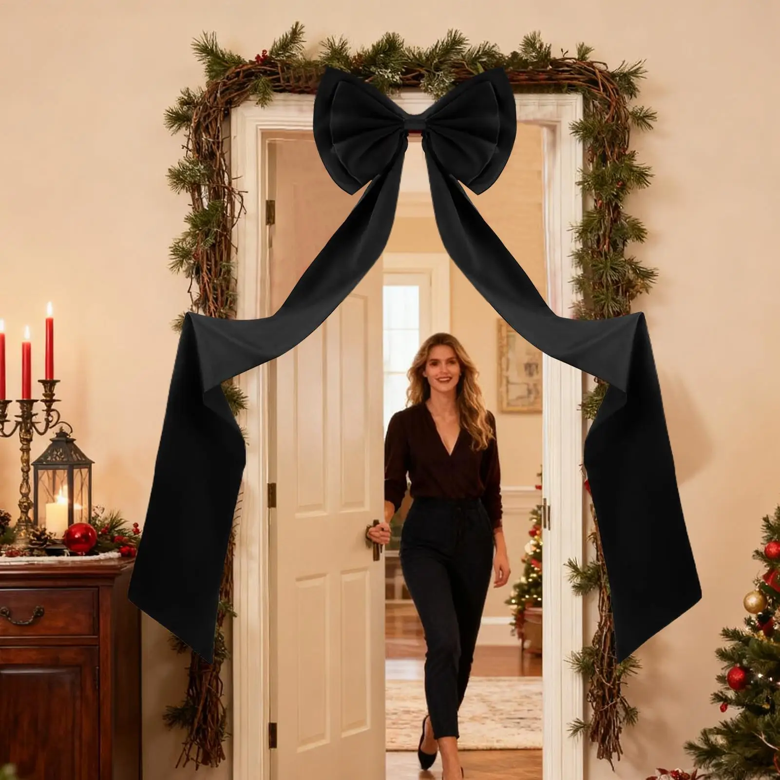 Бант для рождественской елки, атласный 75-дюймовый домашний декор, большой топпер с бантом, украшения для рождественской елки для свадьбы, дня рождения, стены, входной двери
Бант для рождественской елки, атласный 75-дюймовый домашний декор, большой топпер с бантом, украшения для рождественской елки для свадьбы, дня рождения, стены, входной двери