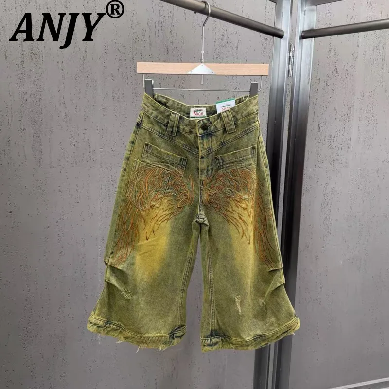 ANJY Spring Summer New Women Punk Heavy Design Embroidered Pleated Ripped Jeans Distressed Washed Denim Calf-Length Pants A22650
ANJY Spring Summer New Women Punk Heavy Design Embroidered Pleated Ripped Jeans Distressed Washed Denim Calf-Length Pants A22650