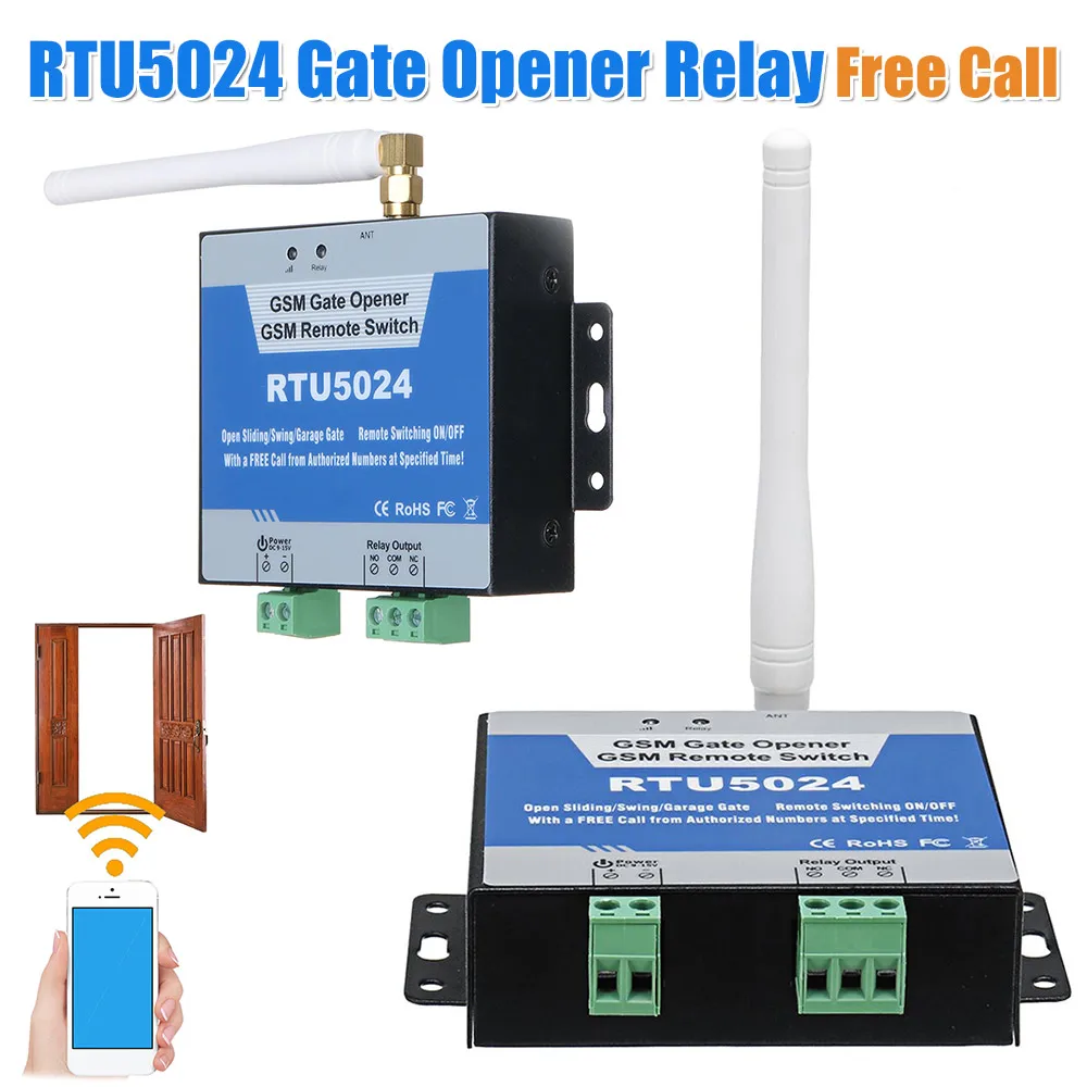 RTU5024 GSM Gate Opener Relay Quad Band 850 900 1800 1900MHz Free Call Caller ID Wireless Remote Door Access Switch
RTU5024 GSM Gate Opener Relay Quad Band 850 900 1800 1900MHz Free Call Caller ID Wireless Remote Door Access Switch