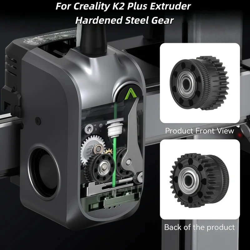 For Creality K2 Plus Extruder Gear Kit Upgrad Double Spiral Hardened Steel Extruder Drive Gear Nickel DLC Coating 3DPrinter Part
For Creality K2 Plus Extruder Gear Kit Upgrad Double Spiral Hardened Steel Extruder Drive Gear Nickel DLC Coating 3DPrinter Part