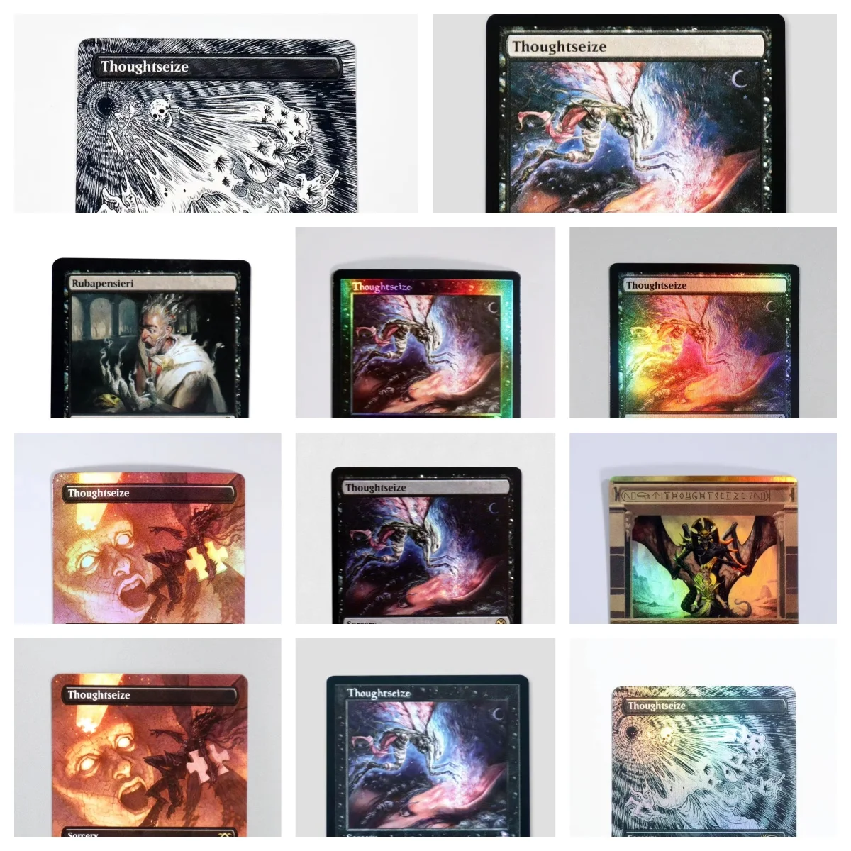 Thoughtseize holo / Foil TCG Magical Proxy Cards Game Black Top Quality Proxy Gathering Board Playing Game Trading Cards Proxy
Thoughtseize holo / Foil TCG Magical Proxy Cards Game Black Top Quality Proxy Gathering Board Playing Game Trading Cards Proxy