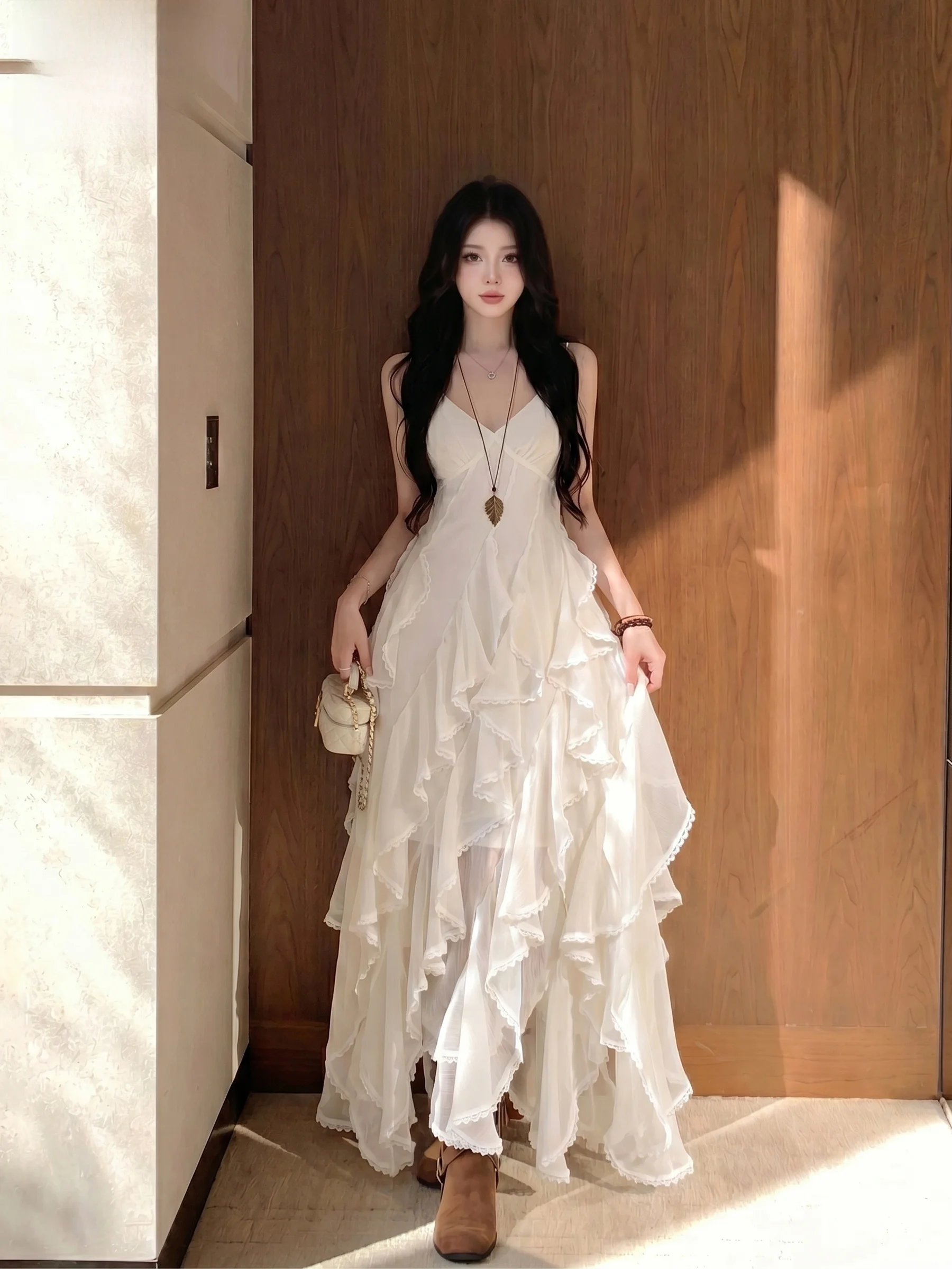 Summer New Style V Women's Holiday Cake Long Skirt Irregular Mesh Gown Commute Wind High Waist Polyester Fiber
Summer New Style V Women's Holiday Cake Long Skirt Irregular Mesh Gown Commute Wind High Waist Polyester Fiber