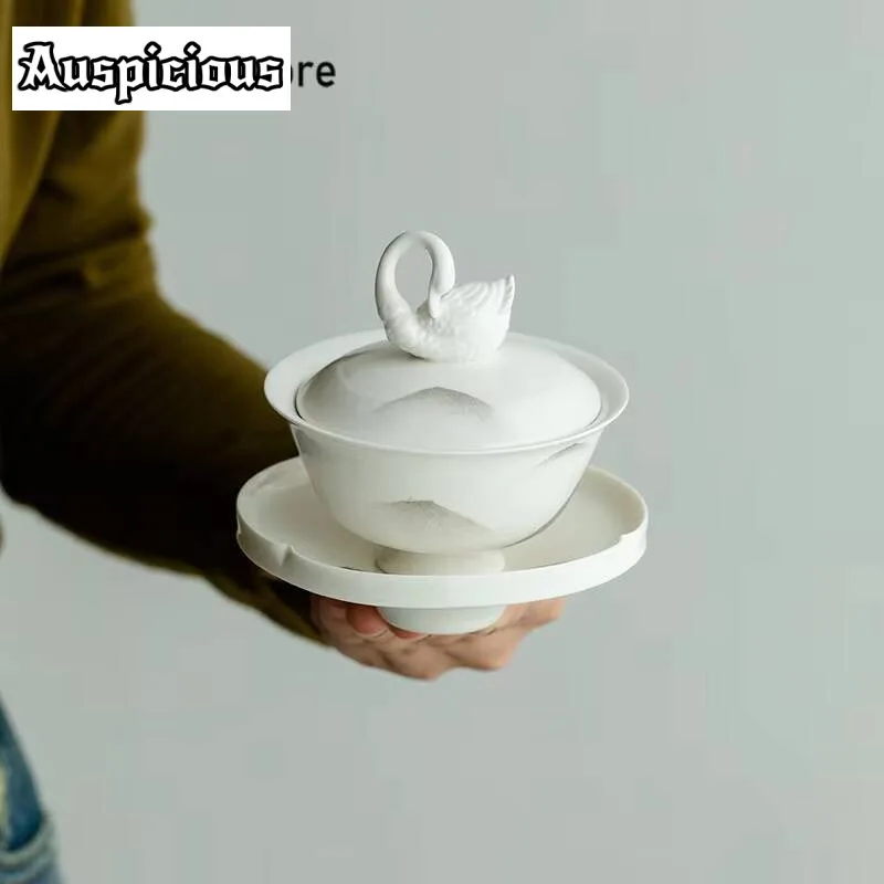 100ml Watching Hills Ceramic Gaiwan Boutique Small Swan Cup Saucer Tea Tureen Tea Maker Cover Bowl Drinkware Supplies Decoration
100ml Watching Hills Ceramic Gaiwan Boutique Small Swan Cup Saucer Tea Tureen Tea Maker Cover Bowl Drinkware Supplies Decoration