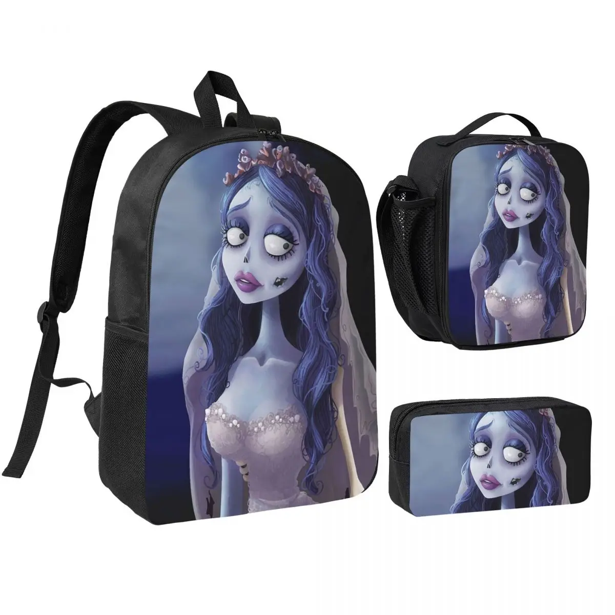 Emily The Corpse Bride Backpack Boys Girls BookBag School Bag Shoulder Bags 3ps Insulated Lunch Bag Pencil Case
Emily The Corpse Bride Backpack Boys Girls BookBag School Bag Shoulder Bags 3ps Insulated Lunch Bag Pencil Case