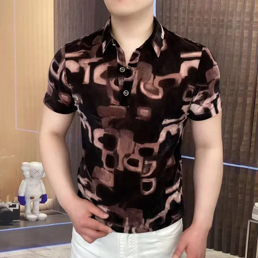 High End Printed Velvet Polo Shirt Men Summer Short Sleeve Casual Business T-shirts Slim Fit Lapel Social Street Wear Polo Tee
High End Printed Velvet Polo Shirt Men Summer Short Sleeve Casual Business T-shirts Slim Fit Lapel Social Street Wear Polo Tee