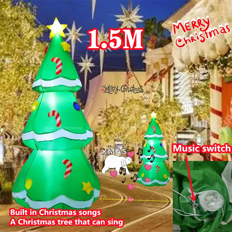 1.5M/5FT Inflatables Christmas Tree Outdoor Model Built-in Music Rotating LED Lights Indoor Outdoor Garden Xmas Decoration Props
1.5M/5FT Inflatables Christmas Tree Outdoor Model Built-in Music Rotating LED Lights Indoor Outdoor Garden Xmas Decoration Props