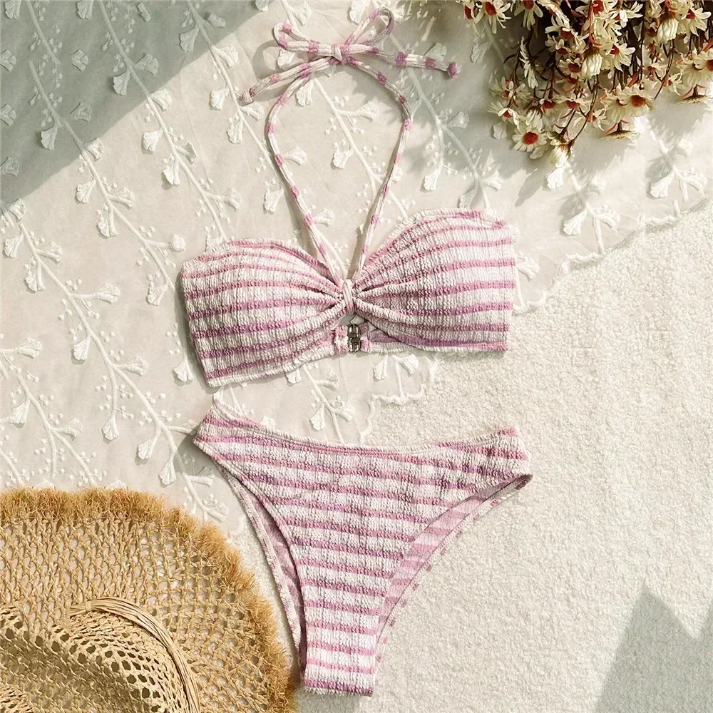 Striped Print String Halter Bandeau Bikinis Sets 2025 Sexy Swimsuit Women Ruched Swimwear Bathing Suit Brazilian Bikini Mujer
Striped Print String Halter Bandeau Bikinis Sets 2025 Sexy Swimsuit Women Ruched Swimwear Bathing Suit Brazilian Bikini Mujer