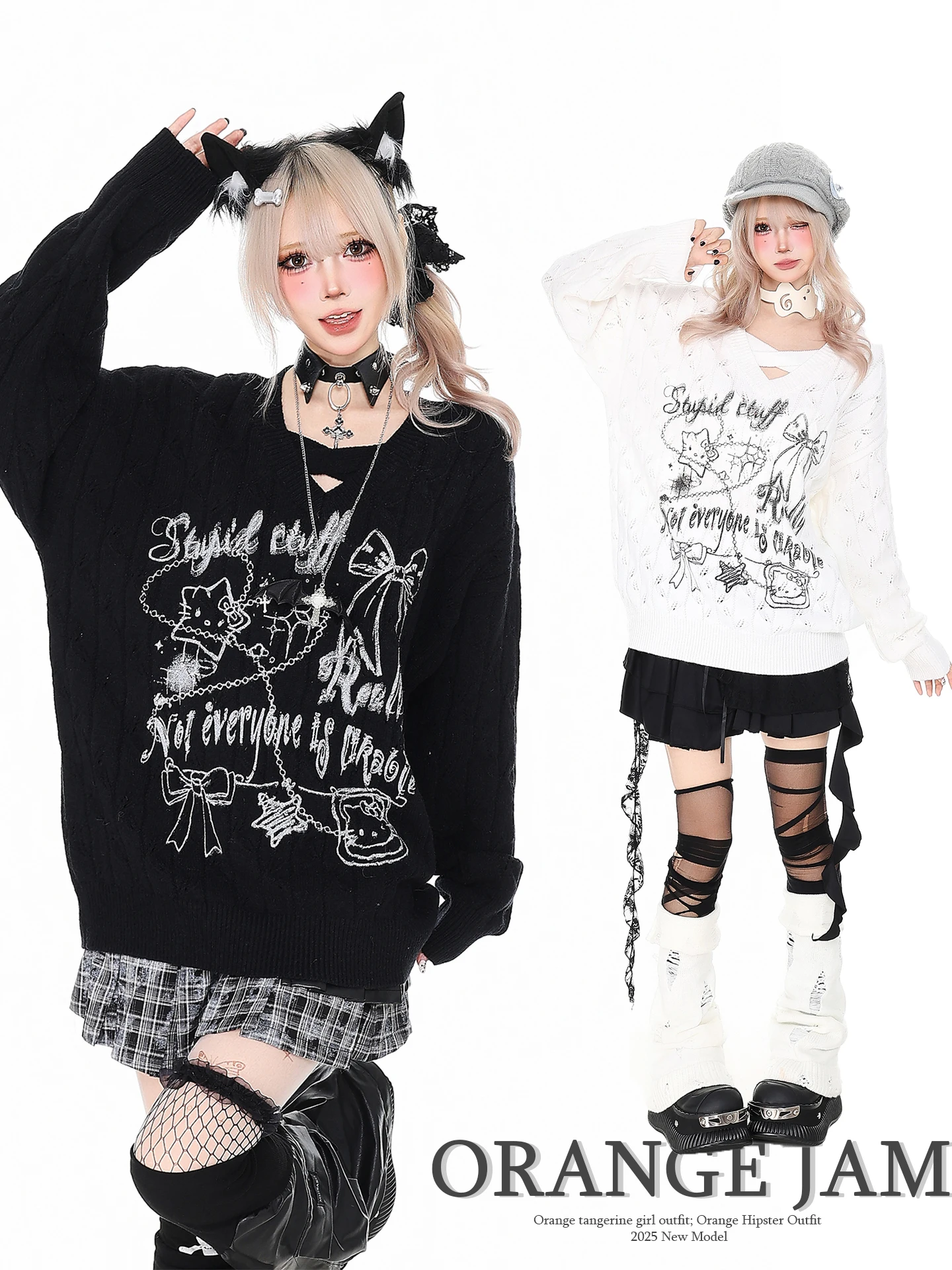 Sweet Kit Patterned Knitted Sweater Women's Loose Cross Ne Knitwear Autumn Winter Comfortable Warm Faionable Top
Sweet Kit Patterned Knitted Sweater Women's Loose Cross Ne Knitwear Autumn Winter Comfortable Warm Faionable Top