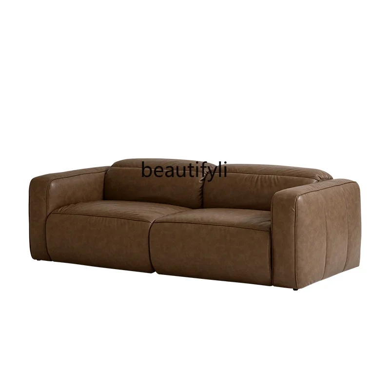 Medieval sofa three-person straight row retro oil wax leather sofa, adjustable backrestA
Medieval sofa three-person straight row retro oil wax leather sofa, adjustable backrestA