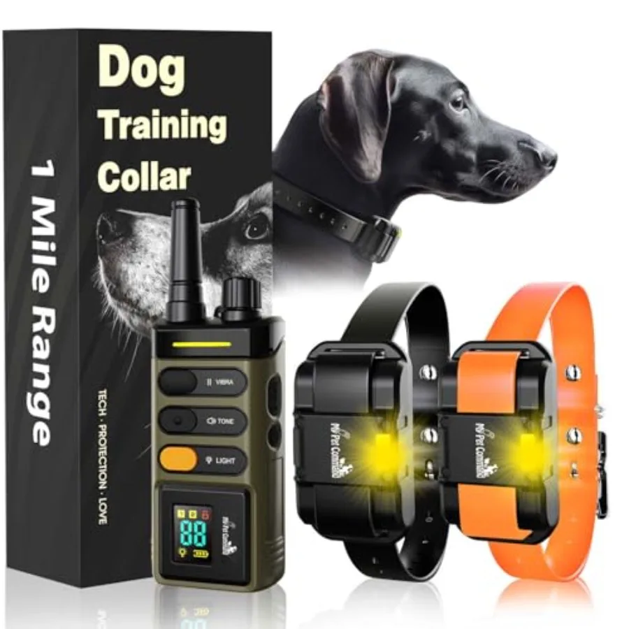 Long Range Dog Training Collar for Outdoor Use, Waterproof Nylon, Black, 1-Mile Range with Shock/Vibrate/Tone/Beacon, Rechargea
Long Range Dog Training Collar for Outdoor Use, Waterproof Nylon, Black, 1-Mile Range with Shock/Vibrate/Tone/Beacon, Rechargea