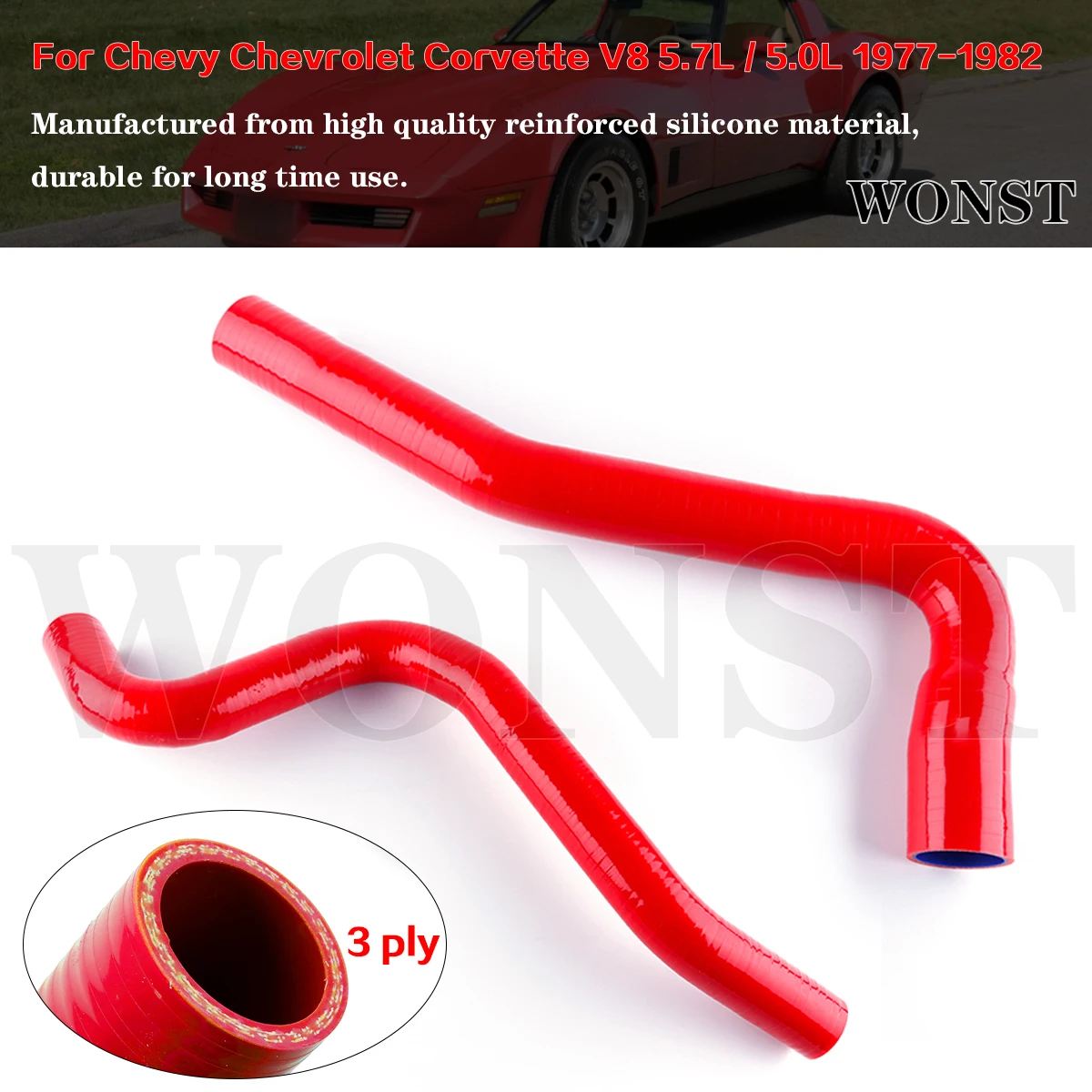 2 Pcs For 1977 - 1982 Chevy Chevrolet Corvette V8 5.7L / 5.0L Silicone Radiator Hose Tube Kit 1977 1978 1979 1980 1981 1982
2 Pcs For 1977 - 1982 Chevy Chevrolet Corvette V8 5.7L / 5.0L Silicone Radiator Hose Tube Kit 1977 1978 1979 1980 1981 1982