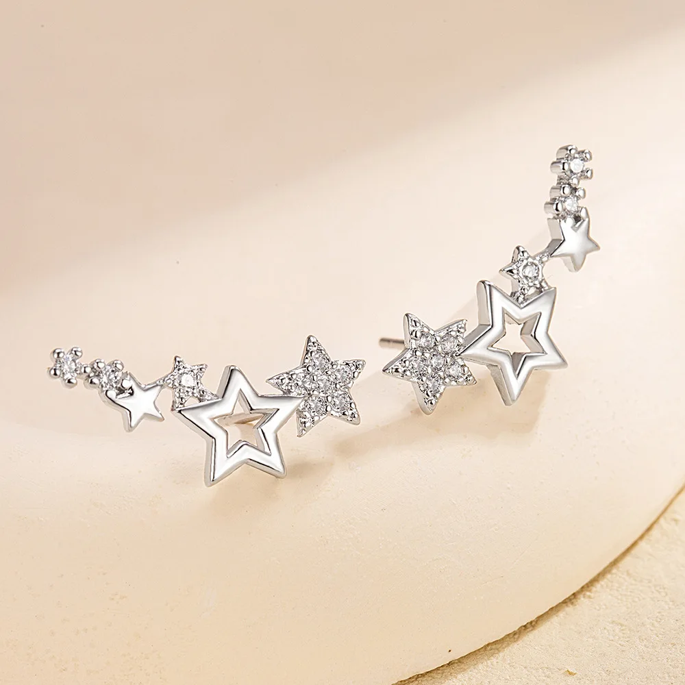 925 Sterling Silver star zircon Earrings For Women Wedding Piercing Earring Elegant Party Jewelry Accesories Prevent Allergies
925 Sterling Silver star zircon Earrings For Women Wedding Piercing Earring Elegant Party Jewelry Accesories Prevent Allergies