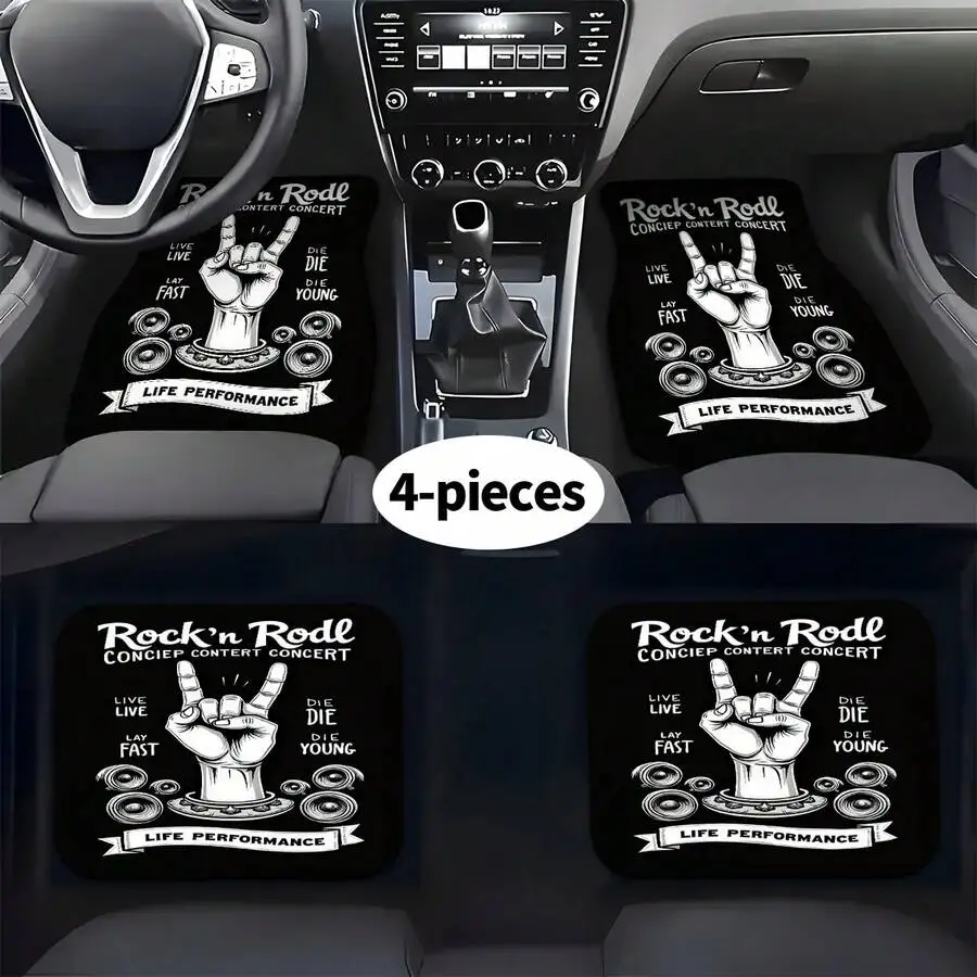 4-Piece Rock N Roll Car Floor Mats With Hand Gesture And Speaker Print
4-Piece Rock N Roll Car Floor Mats With Hand Gesture And Speaker Print