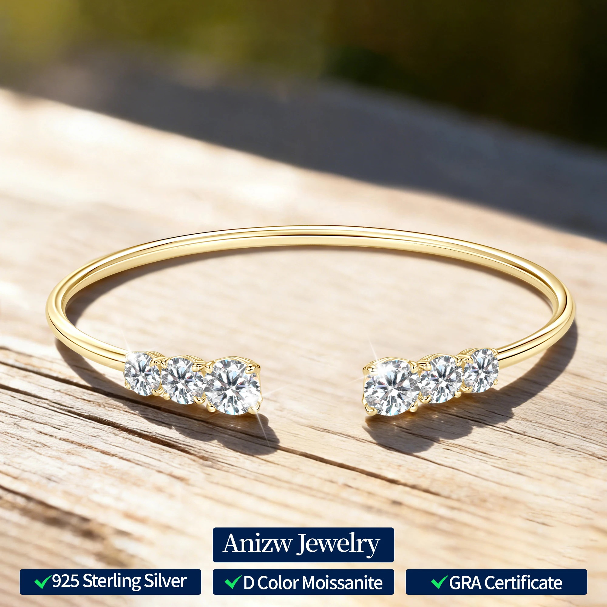 Anziw 6.5mm&5.5mm&5m Moissanite Opening Bangle Cuff for Women Real Silver 925 Heart-shaped Side Open Bracelets 2025 Fashion Gift
Anziw 6.5mm&5.5mm&5m Moissanite Opening Bangle Cuff for Women Real Silver 925 Heart-shaped Side Open Bracelets 2025 Fashion Gift