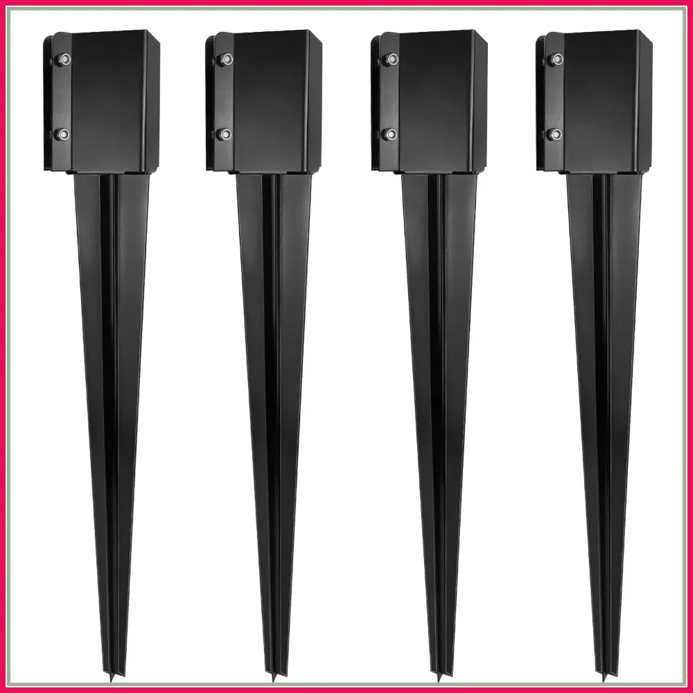 36" Heavy Duty Ground Spike for Fence Post, Black Powder Coated, 4-Pack
36" Heavy Duty Ground Spike for Fence Post, Black Powder Coated, 4-Pack