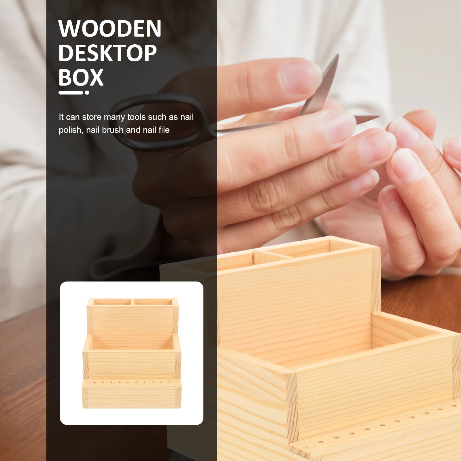 Деревянный настольный ящик для хранения, гладкая поверхность «сделай сам», для инструментов для ногтей, органайзер для косметики, держатель для карандашей, контейнер для макияжа, офис
Деревянный настольный ящик для хранения, гладкая поверхность «сделай сам», для инструментов для ногтей, органайзер для косметики, держатель для карандашей, контейнер для макияжа, офис