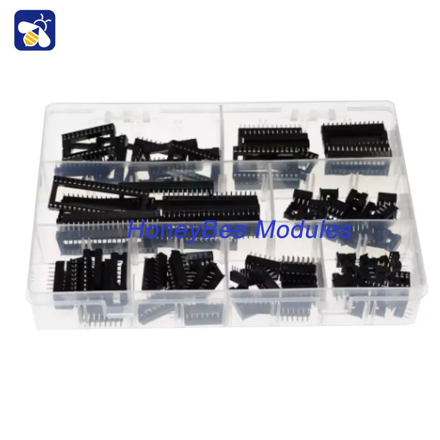 100pcs 8 kinds of specification 2.54mm pitch 6P8P14P16P18P24P28P40P inline IC socket PBC
100pcs 8 kinds of specification 2.54mm pitch 6P8P14P16P18P24P28P40P inline IC socket PBC