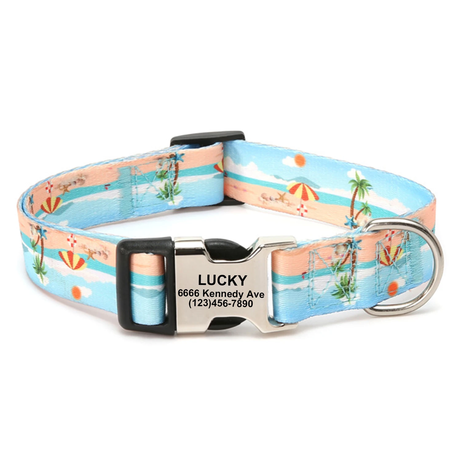 Soft Dog Summer Print Collar Engraved Pet Name and Address Adjustable Dog Accessories Collar for Puppy Small Medium Dogs
Soft Dog Summer Print Collar Engraved Pet Name and Address Adjustable Dog Accessories Collar for Puppy Small Medium Dogs