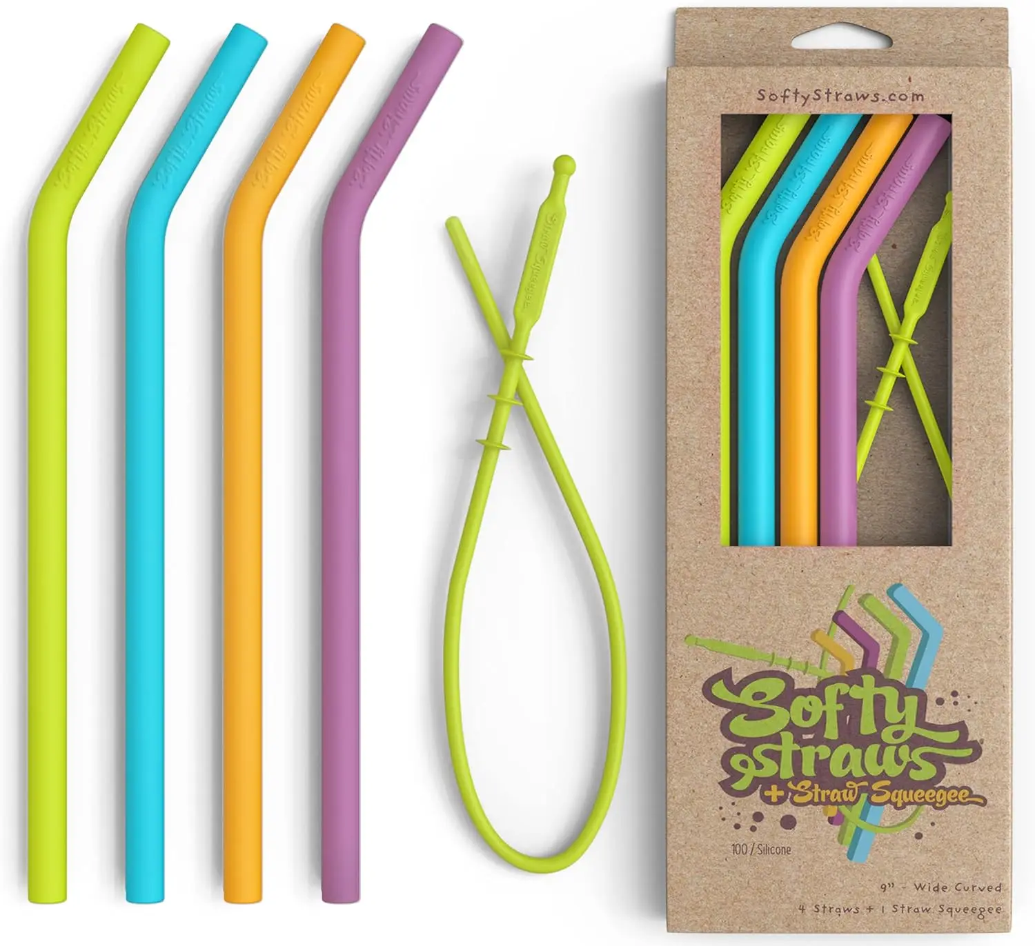 Wide Silicone Drinking Straws with Patented Straw Squeegee - 9" Long Curved Bend for 20 30 32 oz Tumblers, Flexible and Safe for
Wide Silicone Drinking Straws with Patented Straw Squeegee - 9" Long Curved Bend for 20 30 32 oz Tumblers, Flexible and Safe for