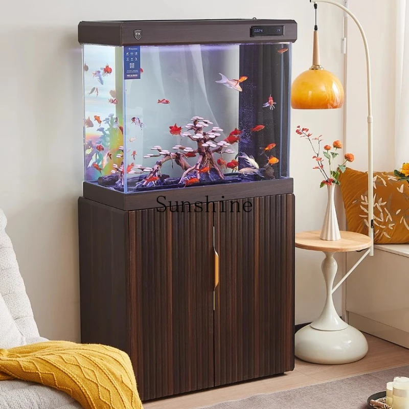 New Chinese bottom filter fish tank with cabinet integrated office home floor water-free landscaping
New Chinese bottom filter fish tank with cabinet integrated office home floor water-free landscaping