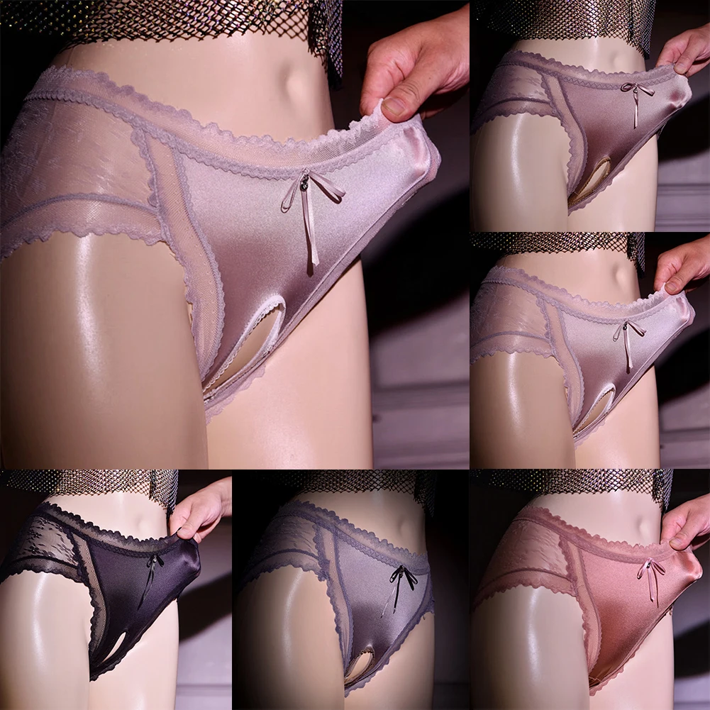 Women Sexy Silky Briefs Lace Satin Elastic Underwear Crothless Panties Open Crotch Sexy Lingerie Satin Sheer Underclothes
Women Sexy Silky Briefs Lace Satin Elastic Underwear Crothless Panties Open Crotch Sexy Lingerie Satin Sheer Underclothes