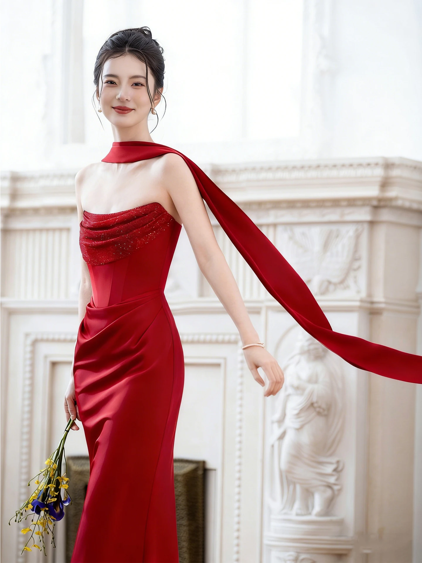 Red Wedding Dress New Chinese Style Bridal Gown Engagement Ceremony Robe Long Evening Gown with Beads Korean Style mid Waist
Red Wedding Dress New Chinese Style Bridal Gown Engagement Ceremony Robe Long Evening Gown with Beads Korean Style mid Waist